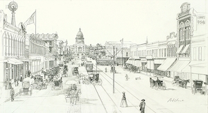 "Picturing the Past - Austin,TX" Original Drawing